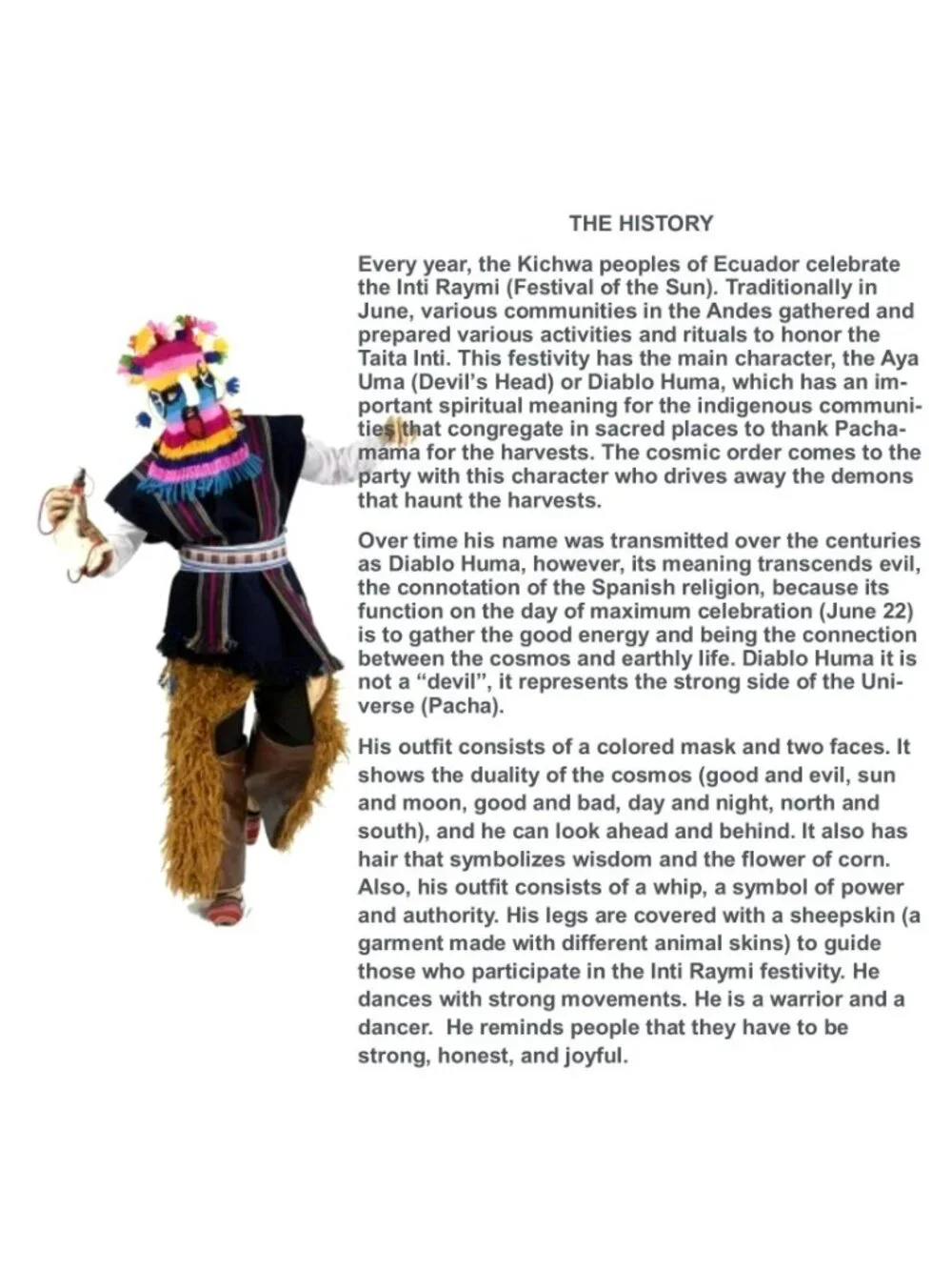 Diablo Huma Handmade  Aya Umo Inca's kids Knit Mask Ecuador Black Inti Raymi New